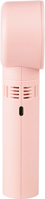 Lifetime Air Mini Ventilator Bladloos 3 Snelheden – Ventilator Bureau met USB Oplaadbaar – Tafelventilator Draagbaar – Mini Ventilator voor Op Reis – Staande Ventilator Compact – Roze