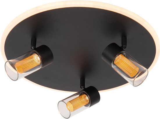 Lucide EVERINA - Plafonnière (Plafondlamp) - Ø 40 cm - LED Dimbaar - CCT - 2200K/6500K - Zwart - Essential
