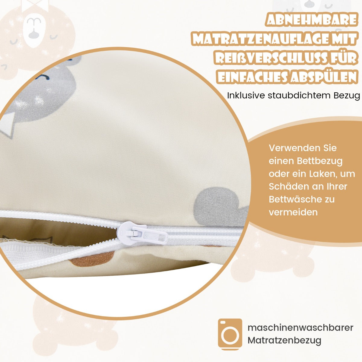 Coast Futon Matras met afneembare Hoes en Draagtas - 90 x 200 cm - Créme
