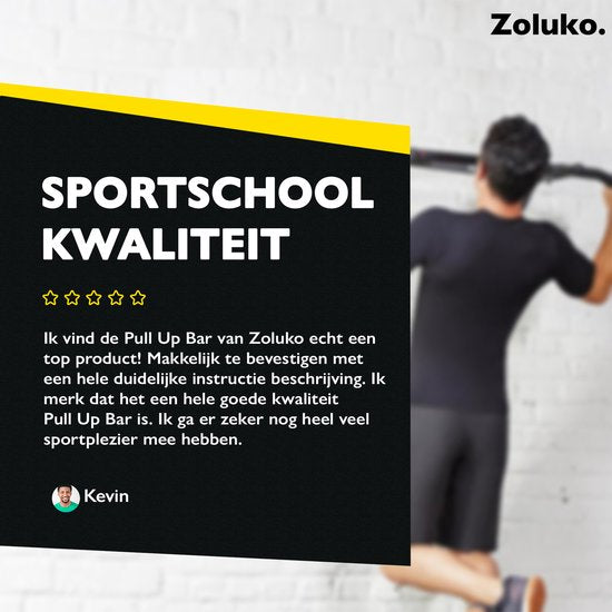 Zoluko Professionele Pull Up Bar Wandmontage - 150kg Draagkracht - Incl. E-boek - Eenvoudige Bevestiging - Optrekstang Fitness - Pull Up Station voor Thuis Sporten - Chin Up Bar - Zwart