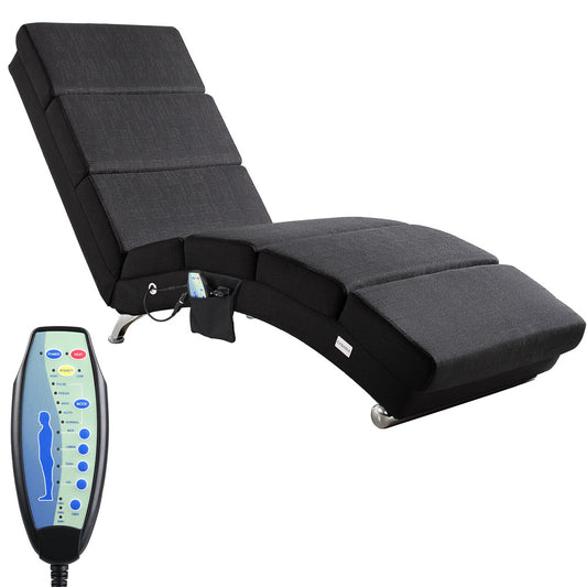 Casaria Relaxfauteuil - Massage en Verwarmingsfunctie Stof - Antraciet