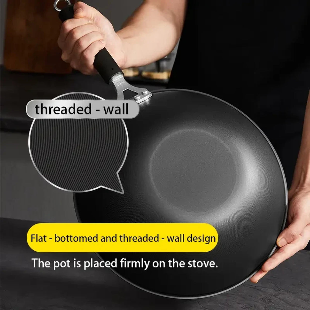 Cooker King Pannenset 5-delig - Gietijzeren Wok 4,5 L - Aluminium Kookpan 3 L - RVS Stoominzet - 2 Spatels