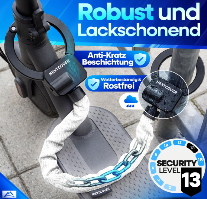 NEXTCOVER E-scooterslot met handboeienmodel - 90 cm - Staal - Reflecterend