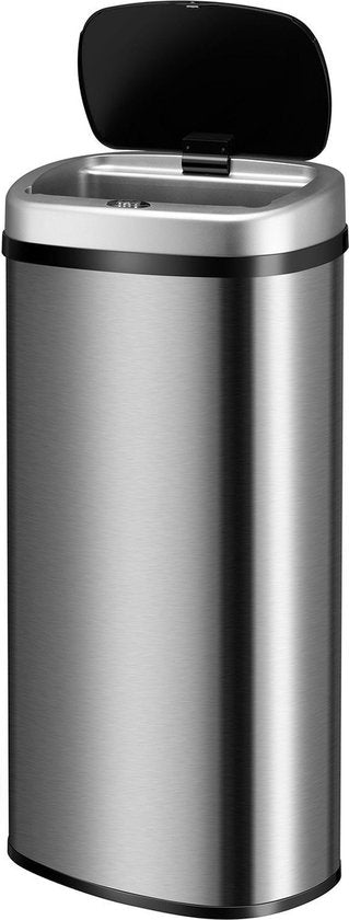 Automatische Prullenbak / Afvalemmer / Sensorprullenbak - 70 Liter - Zilver - Rechthoek