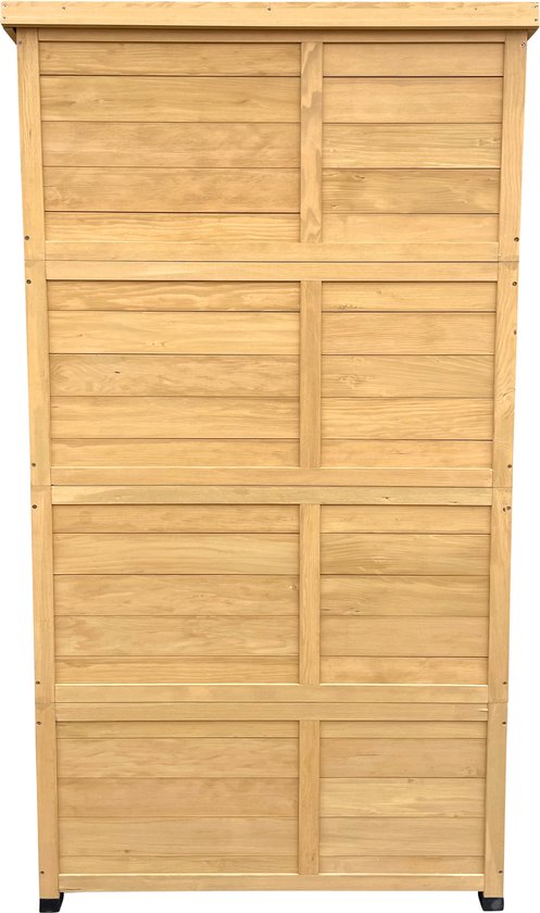 AXI Hugo houten opbergkast Bruin - Tuinkast met Verzinkt dak - 3 legplanken en bodem - FSC hout - Magneetsluiting - 85x52x174cm