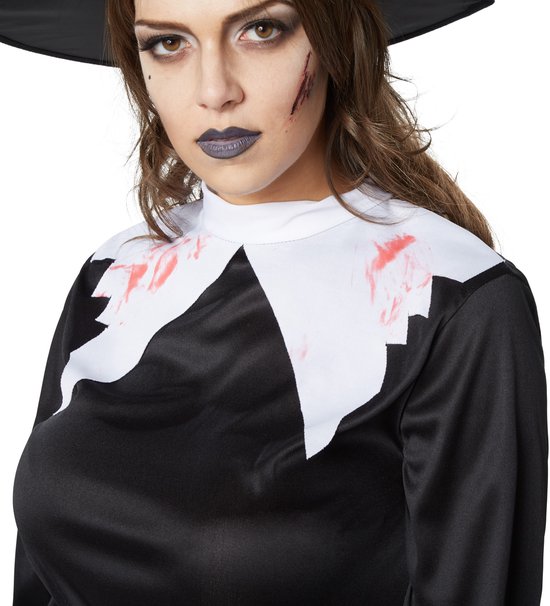 Dressforfun Griezelige heks L - verkleedkleding kostuum halloween verkleden feestkleding carnavalskleding carnaval feestkledij partykleding - 302232