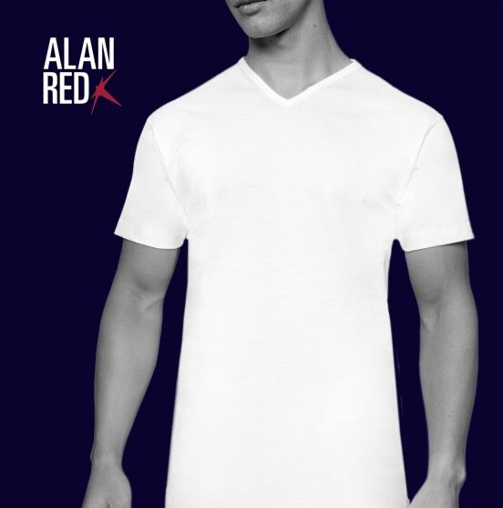 Alan Red - S - Vermont T-Shirt - V-hals - 4-pack - Navy