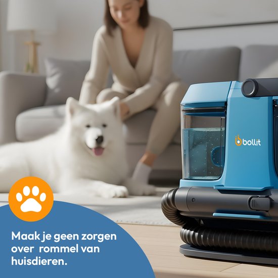 BOLLIT 4-in-1 600W Compact Tapijtreiniger – Vlekkenreiniger & Bank Reiniger – Voor Bank, Auto, Matras – Waterstofzuiger - Meubelreiniger – Reinigingsmachine – Zetelreiniger – Matrasreiniger - Textielreiniger