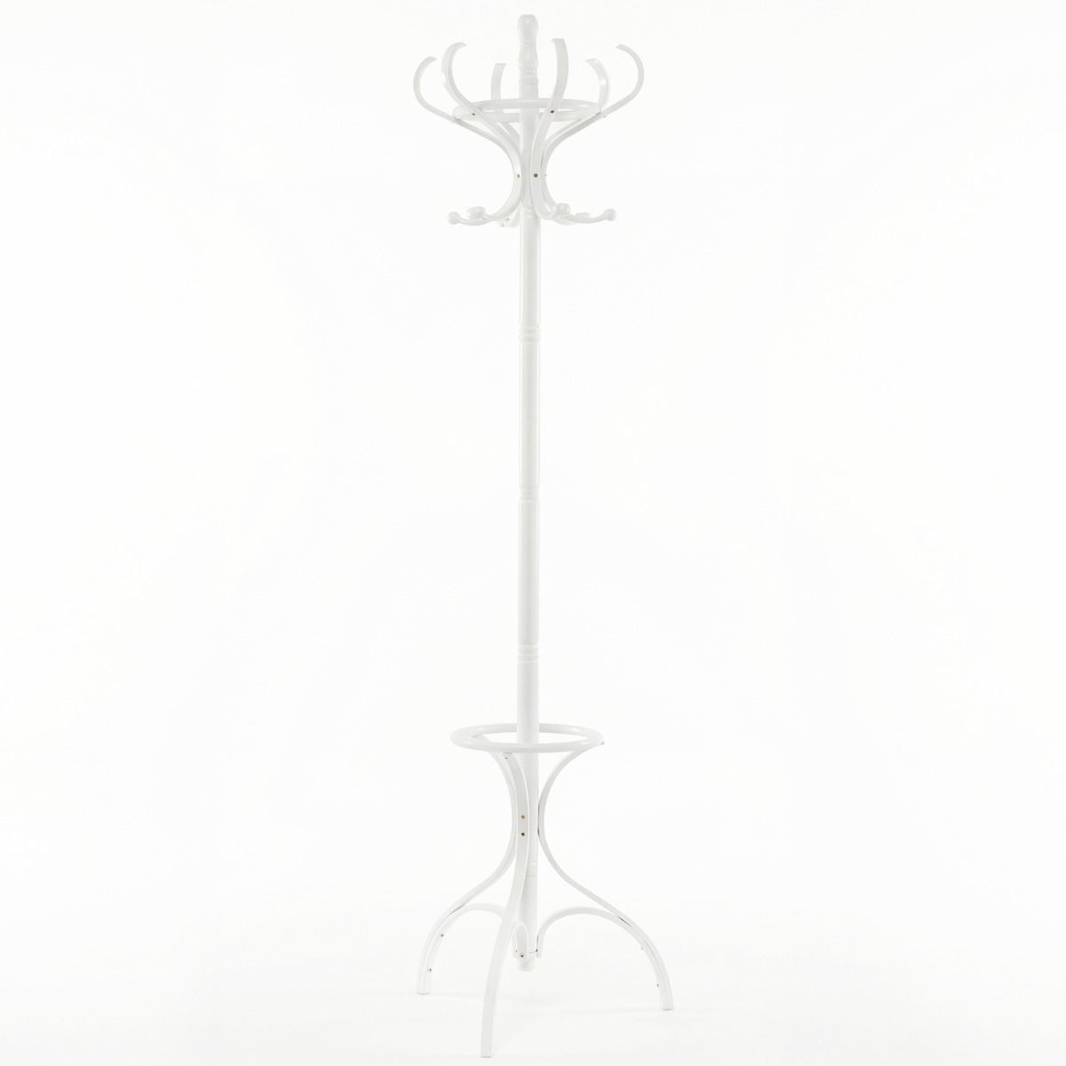 Coast Staande Kapstok - 12 haken - met parapluhouder - massief berkenhout - 48 x 48 x 182 cm - roodbruin