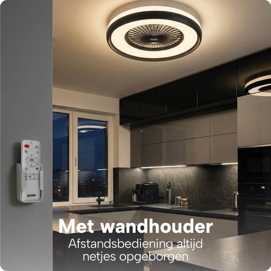 Slimme Plafondlamp met Ventilator – Plafondventilator met App en Afstandsbediening - 4800 Lumen - RGB - 6 Snelheden - BREND BR-2253