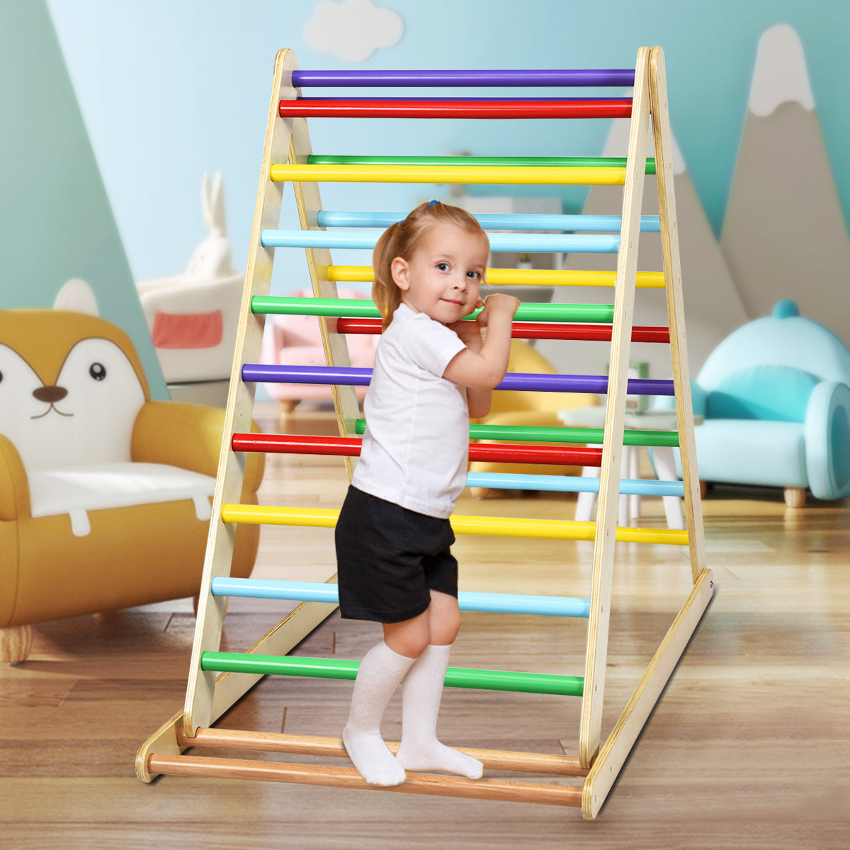 Coast Opvouwbaar Klimrek - Met Ladder - Hout - Veilig voor Kinderen - Montessori Stijl