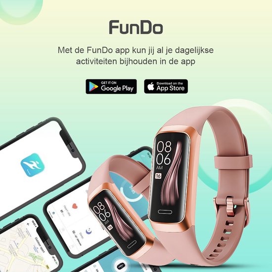 Otiume Activity Tracker HR - Smartwatch Sporthorloge met Stappenteller en Hartslagmeter - Fitness Tracker met Bloeddrukmeter - Roze - Dames, Heren & Kinderen