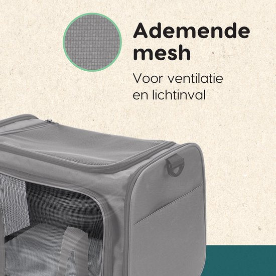 Volcan Reistas Kat - Reismand - Draagtas Katten - Transportbox met Bovenlader - Draagmand Lichtgrijs
