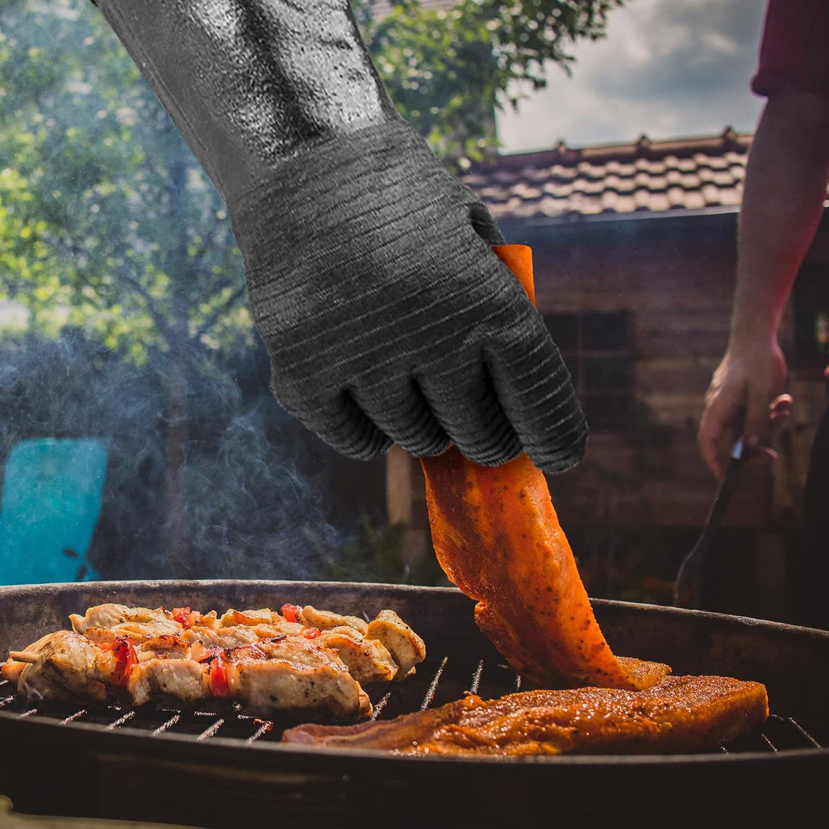 Geekhom BBQ-handschoenen - 45,72 cm - Zwart - Set van 2