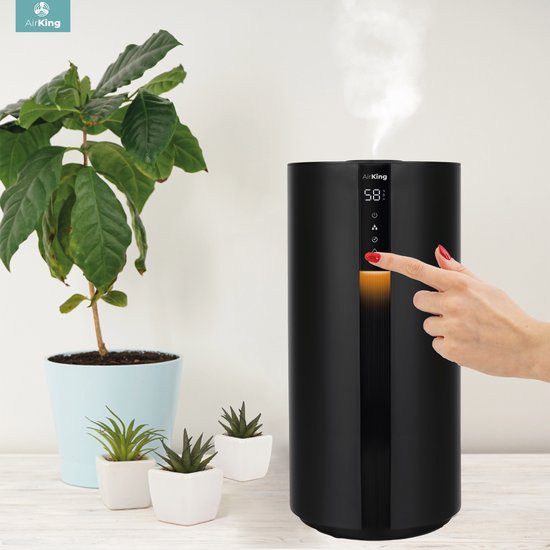 AirKing Luchtbevochtiger - Zwart - Topfill - Hygrometer - Aroma