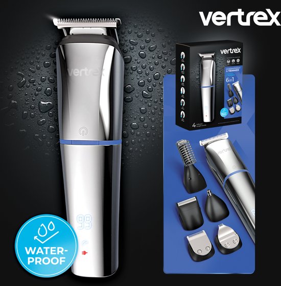 Vertrex 6 in 1 Baardtrimmer Pro+ Bodygroomer Mannen - Neustrimmer - Tondeuse - Scheerapparaat - Trimmer Baard en Lichaam