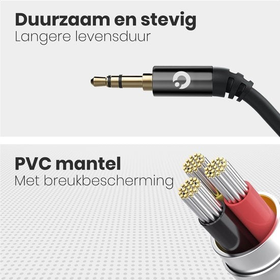 Auronic AUX Kabel - Audiokabel 1,5M - 3.5 mm - Male to Male - Zwart
