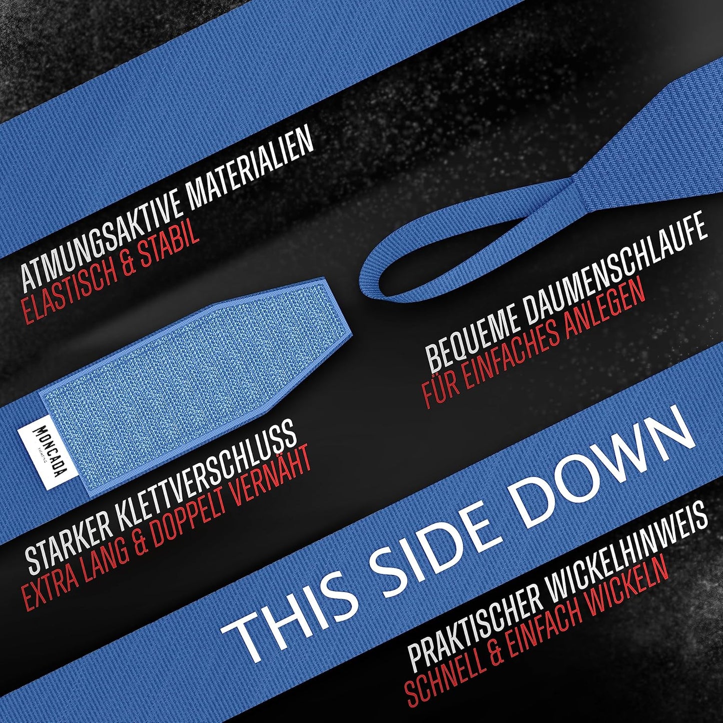 Moncada Fighting Boksbandage - 4m - Blauw