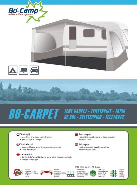 Bo-Camp - Tenttapijt - Bo-Carpet - 5x3 Meter - Antraciet