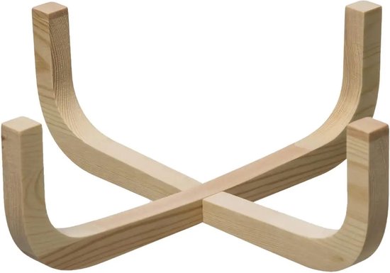 Secret de Gourmet Slakom/voedsel serveer schaal- Glas/hout - D24 cm - Serveerschaal - fruitschaal
