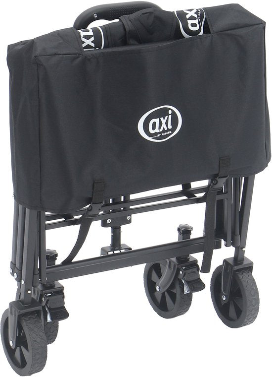 AXI SB120 Opvouwbare Bolderwagen – Zwart – Met Trekstang, Remmen en Hoes – 60 kg Draagvermogen – Eenvoudig mee te nemen - Metaal