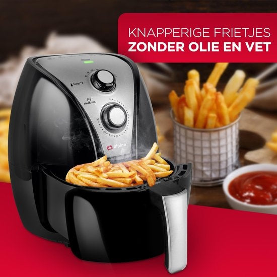 Alpina Airfryer XL - 3.2L - 80 tot 200°C - 1500W - Zwart