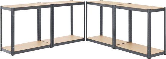 2 stuks Magazijnstelling / Opbergrek - Easy - 160 x 80 x 40 cm - Grijs