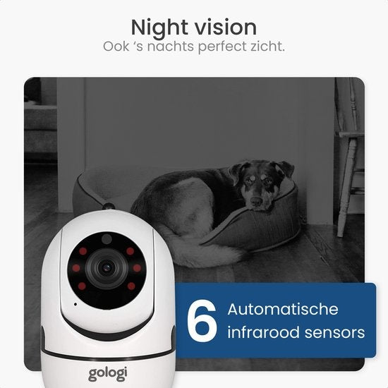 Gologi huisdiercamera - Hondencamera - Pet camera - Beveiligingscamera - Security camera - Voor alle huisdieren - Met wifi