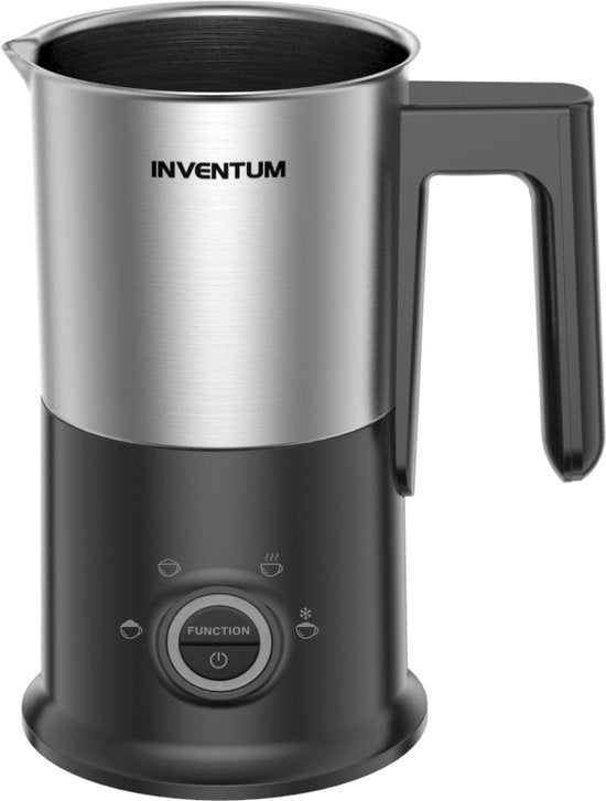 Inventum MK352S - Elektrische melkopschuimer - 115/240 ml - Warm/koud opschuimen - Verwarmen - PFAS vrij - Antikleeflaag - Zwart/RVS