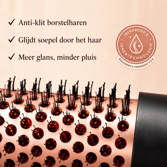 Soosia Krulborstel & Stijlborstel - Warmteborstel met Keramische Platen - Thermal Brush - Infrarood & Ionen - Instelbaar 110-210°C