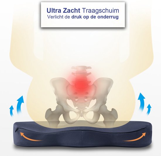 Sleeptight Zitkussen - Orthopedisch - Stuitkussen - Ergonomisch - Stoelverhoger - 45cm
