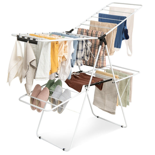 Coast 2-fasen wasrek opvouwbare tuimeldroger met in hoogte verstelbare vleugels 154 x 55,5 x 112 cm wit