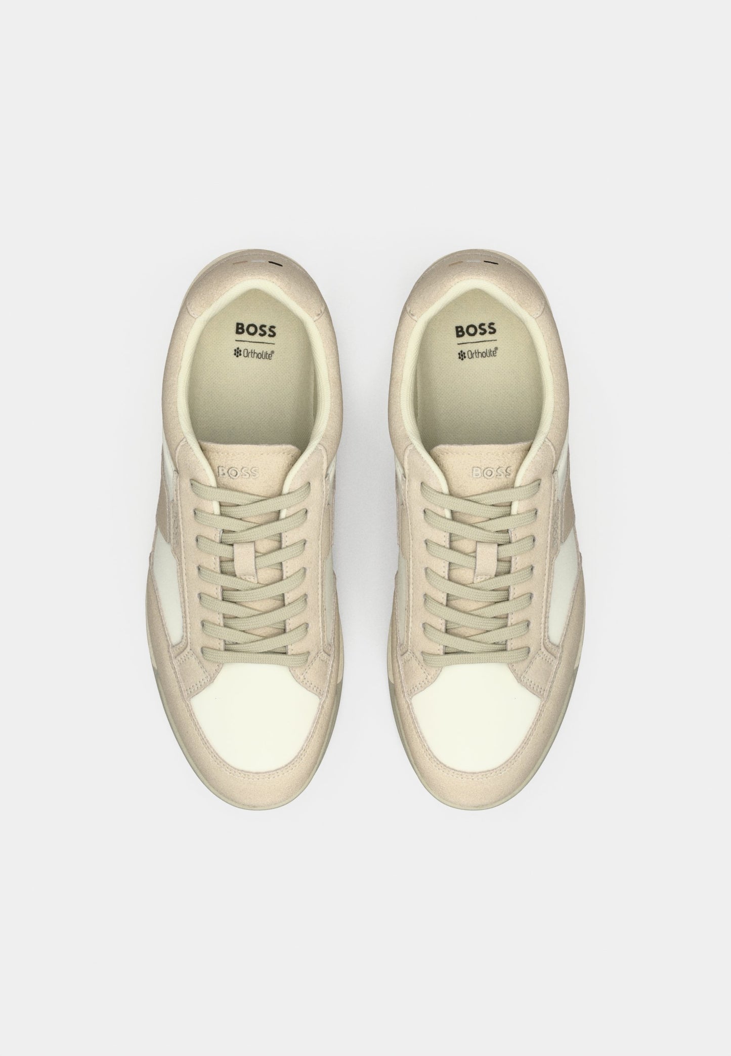 BOSS NITAN Sneakers – Leer & Textiel – Open Beige