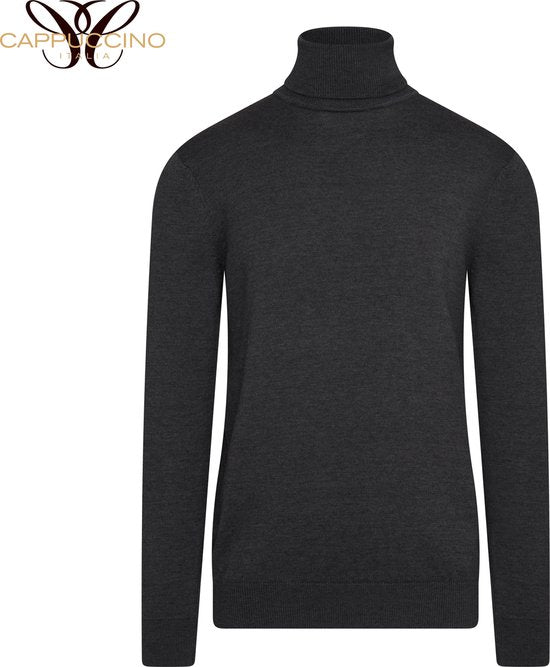 Cappuccino Italia - Heren Trui Coltrui Charcoal - Grijs - Maat M