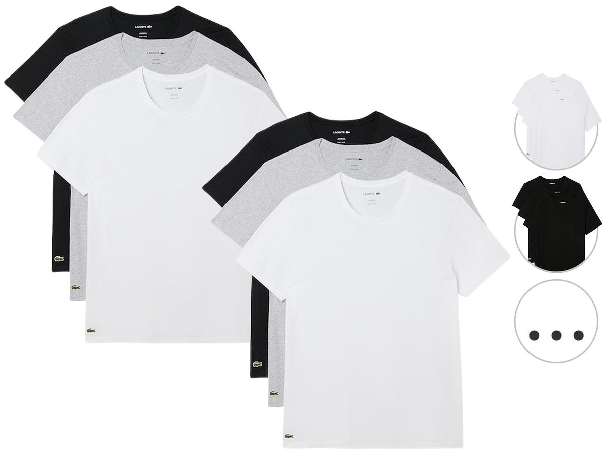 Lacoste Basic T-Shirt - 3-Pack - maat XXL - White/Silver Chine-Black