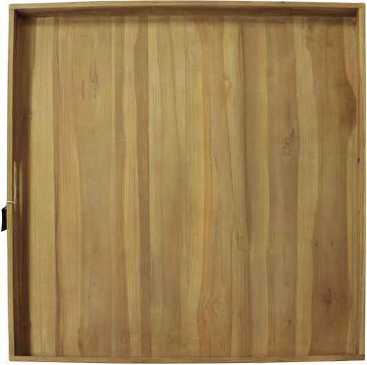 AXI Bayu Teak Dienblad – 80 x 80 x5 cm – Vierkant Dienblad – Teakhout – Voor Glazen en Tafelaankleding – Voor Binnen en Buiten
