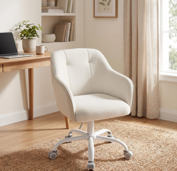 Ochama Bureaustoel Sherpa Stof - Cappuccino Beige - Verstelbare Hoogte 78-88 cm