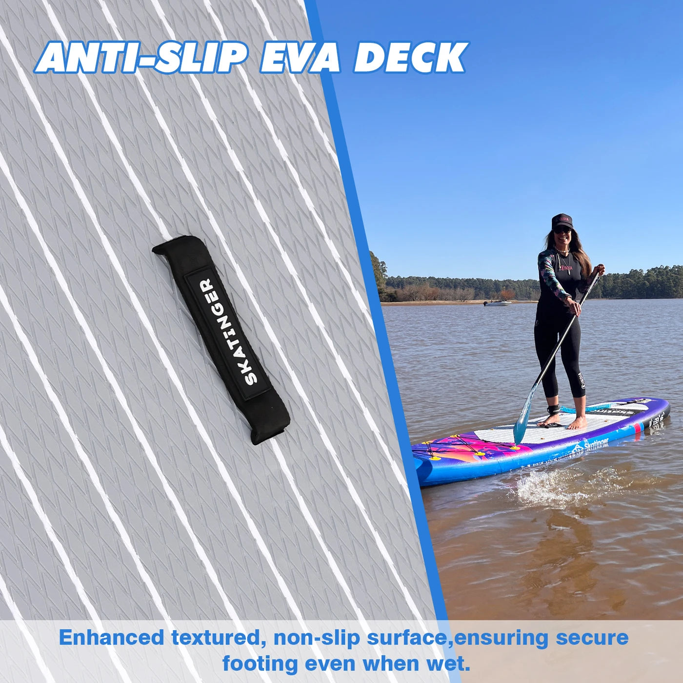 SKATINGER Sunset Stand-Up Paddleboard 11 x 33 x 6 inch - PVC - Dubbelwandig - Tot 20 PSI