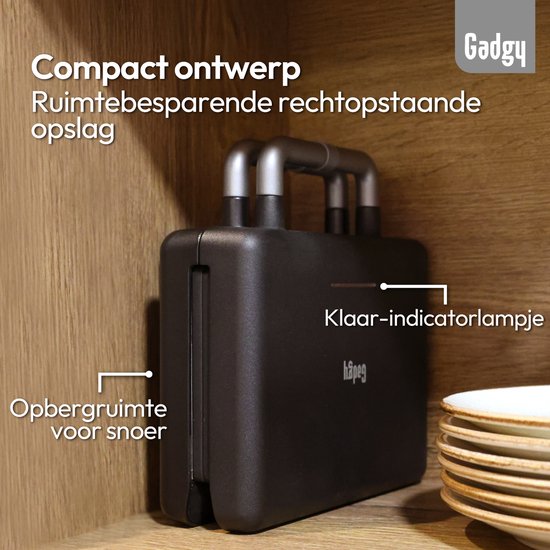 Gadgy Premium Tosti Apparaat voor 2 Tosti's – Zwart - 3-in-1 Grill, Tosti- & Wafelmaker - Verwisselbare Platen - 600W - Extra Krachtig - 2x Brusselse Wafel - Croque Monsieur