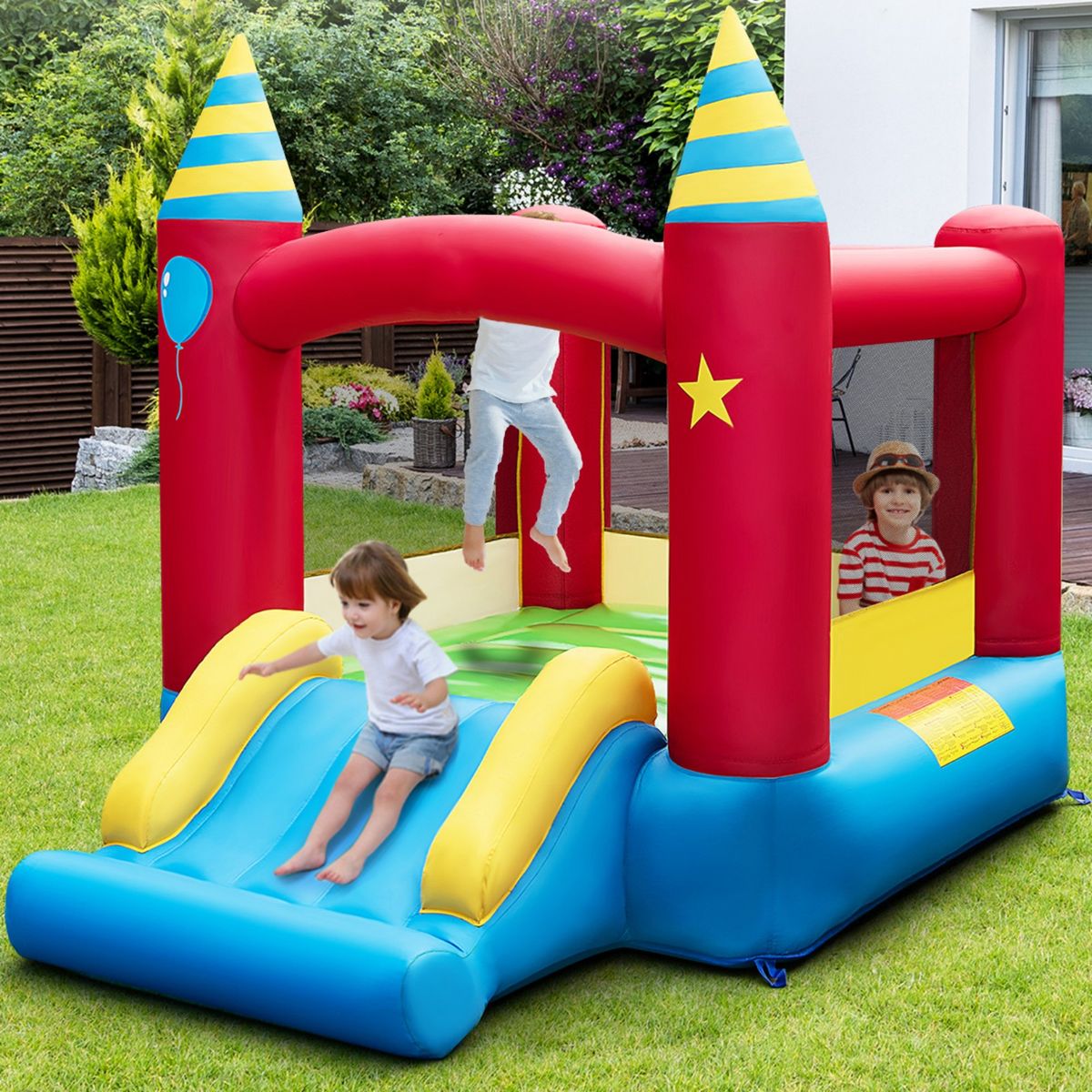 Coast Springkasteel voor kinderen - met glijbaan en draagtas - zonder blower - 190 x 260 x 205 cm