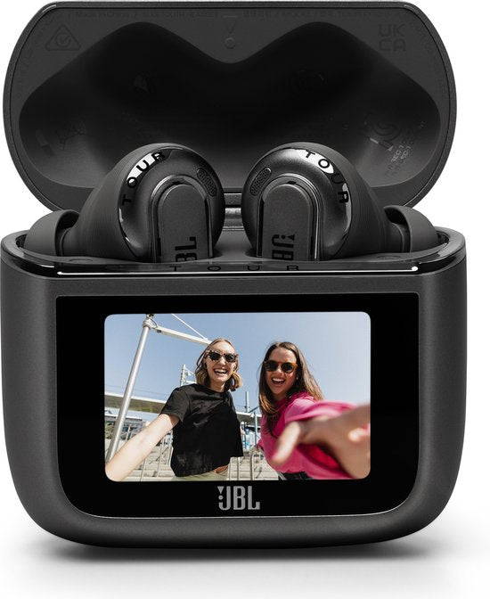 JBL Tour Pro 3 - Draadloze Oortjes met Noise Cancelling - Smart Case met Touchscreen - True Wireless Bluetooth - Hi-Res Audio (LDAC) - 50 uur - Zwart