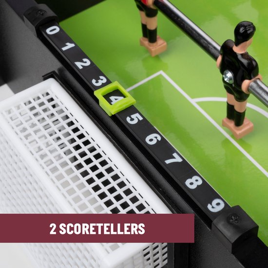 Umbro Tafelvoetbal - Tafelmodel - met 12 Spelers - Incl. 2 Mini Voetballen - Tafelvoetbalspel - Zwart