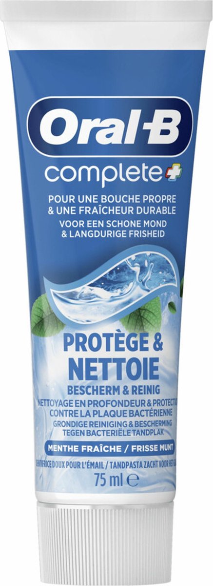 Oral-B Complete Protect & Clean Tandpasta - 12 x 75 ml Voordeelverpakking - Frisse Muntsmaak - Wittere Tanden