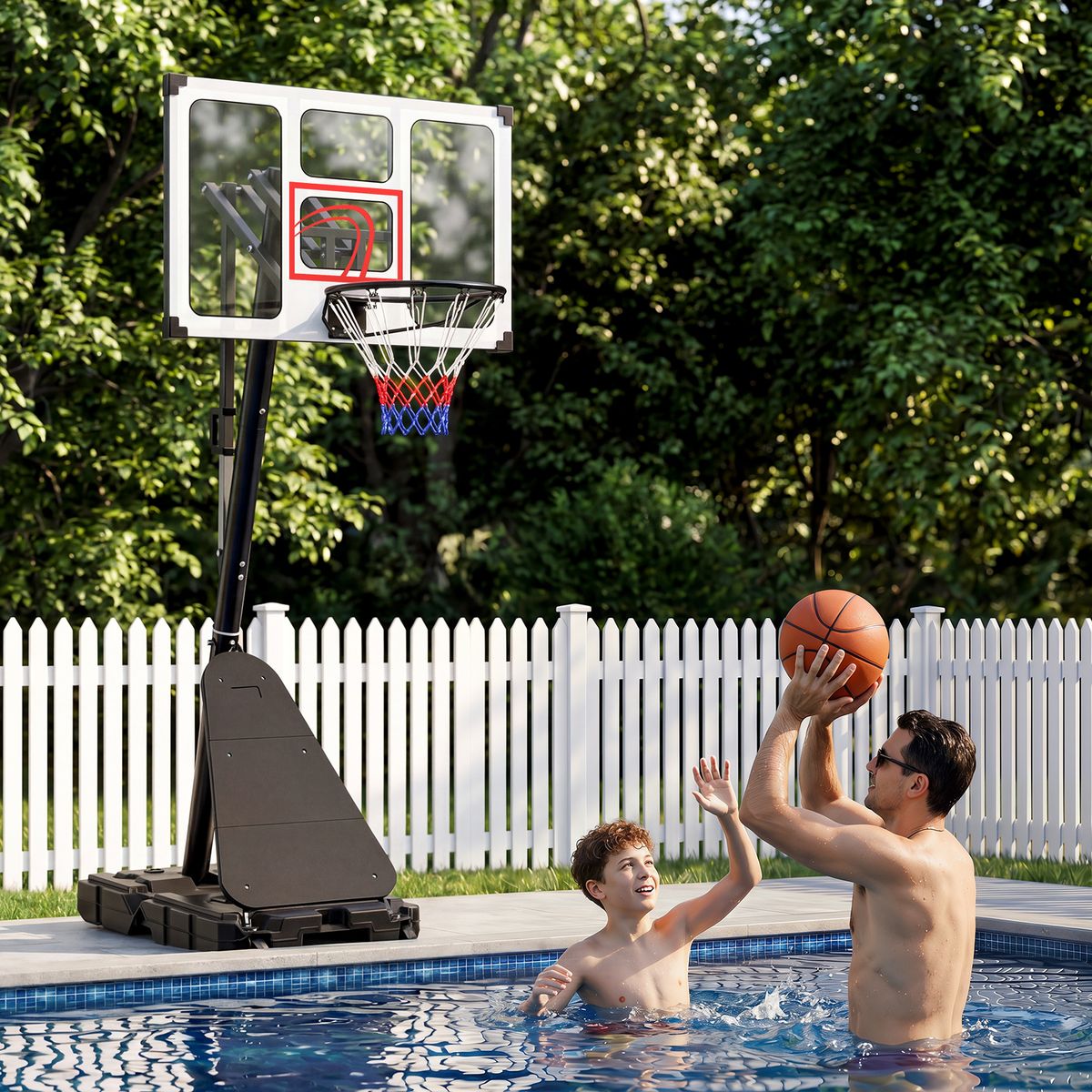 Coast Basketbalstandaard met wielen - verstelbaar in hoogte - geschikt voor kinderen en volwassenen - zwart