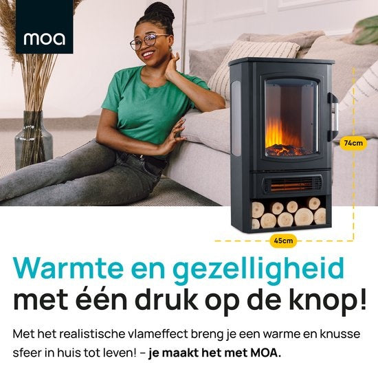 MOA Elektrische Kachel - Sfeerhaard - Haard- Heater - Plek voor decoratie hout - EFS183C