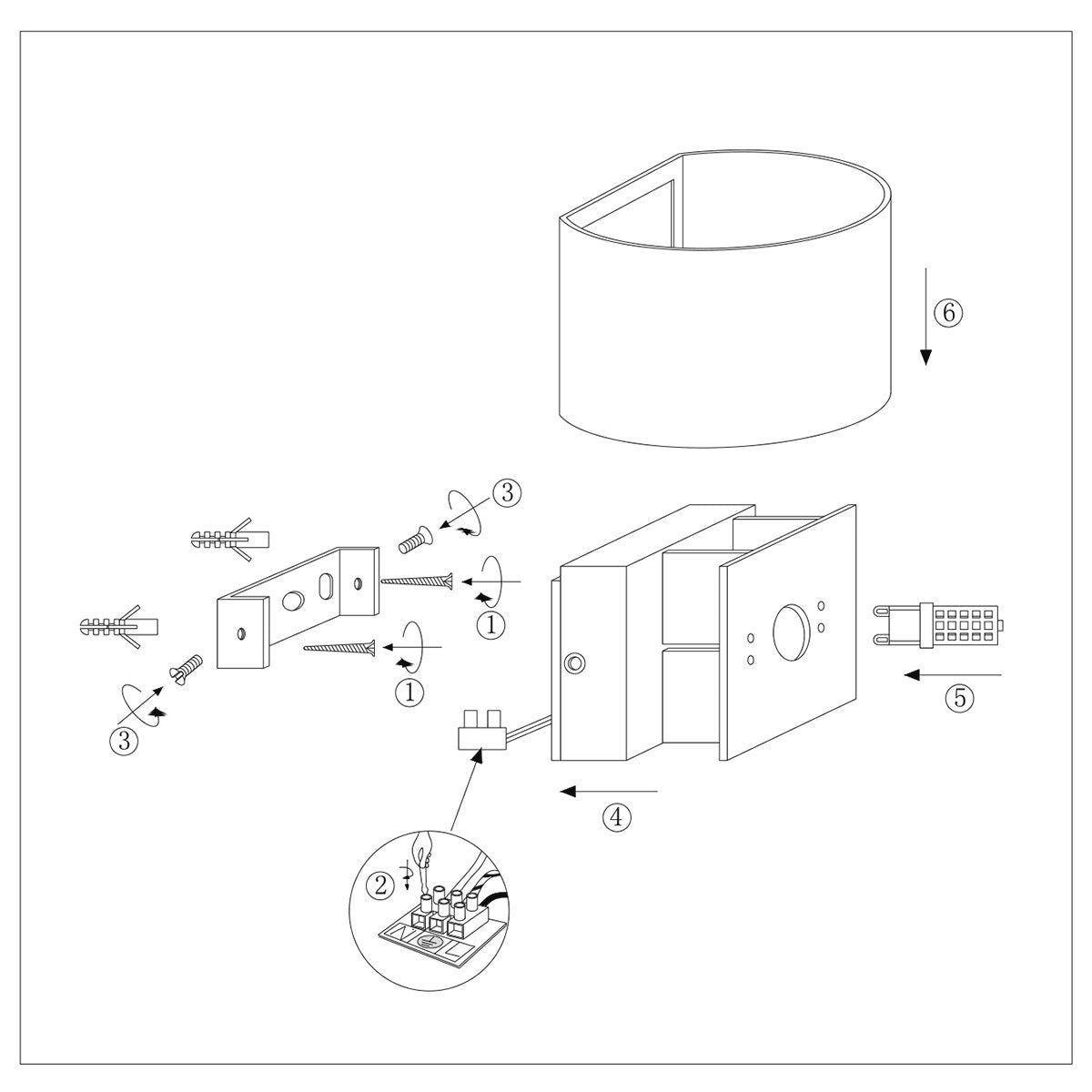 Steinhauer wandlamp Muro - zwart - metaal - 3364ZW