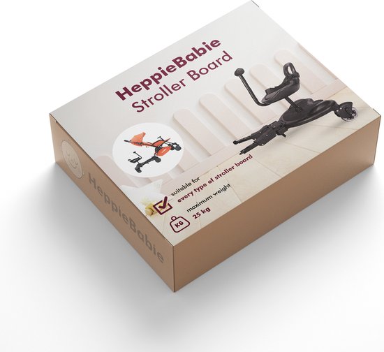 HeppieBabie Universeel Meerijdplankje Deluxe - Met Zitje - Voor Kinderwagen/Buggy - Buggy Board - Met Ebook