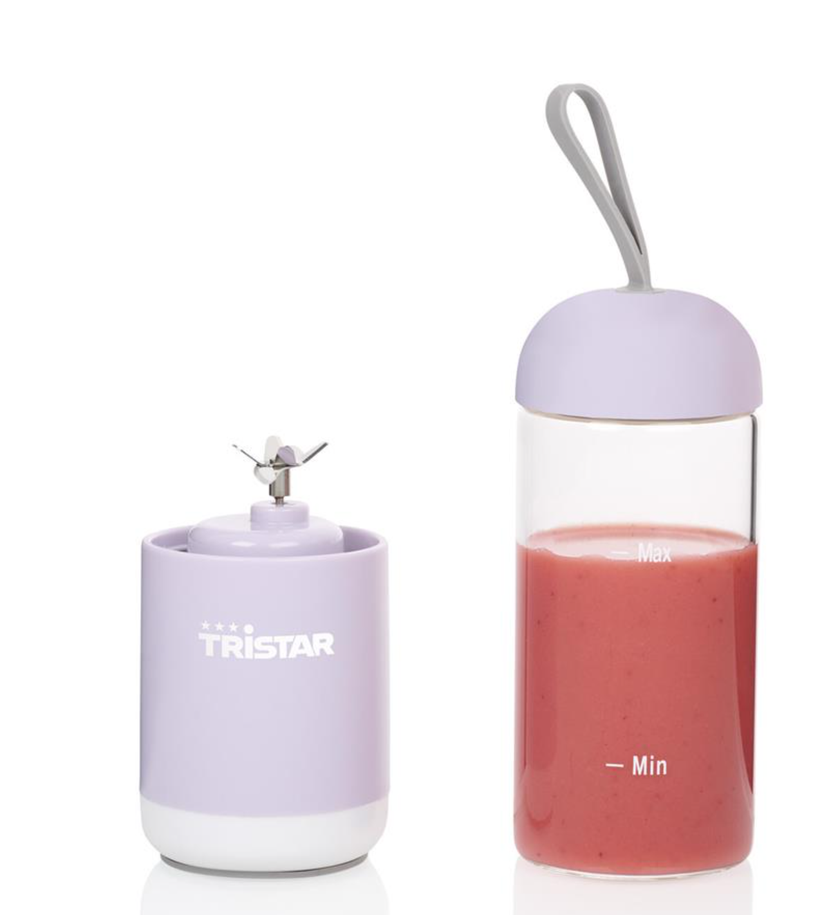 Tristar PD-4981L Mini Blender To Go - Draadloos - Glazen Beker 280ml - Paars