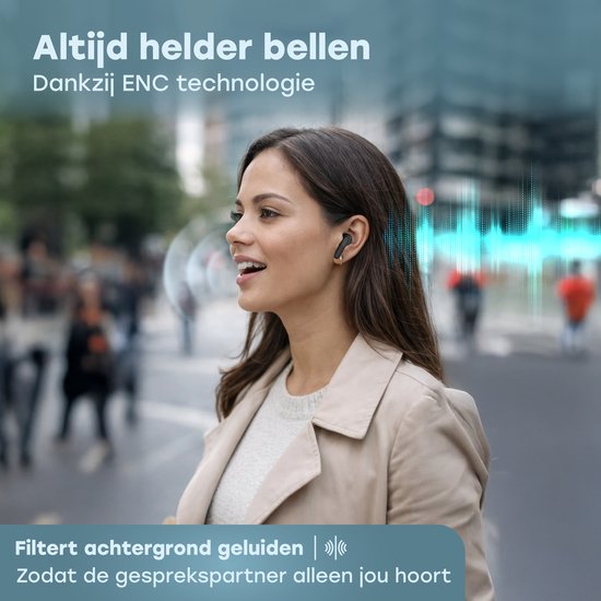 Audyn Oortjes Draadloos - Draadloze Oordopjes - Noise Cancelling ANC+ENC - Bluetooth - In-ear - Zwart - FlowTune Pro
