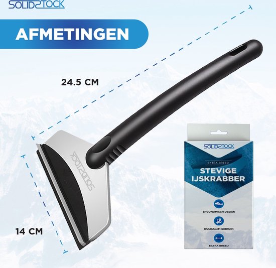 SolidStock IJskrabber Auto - Extra breed - Raamkrabber - Ergonomisch Design